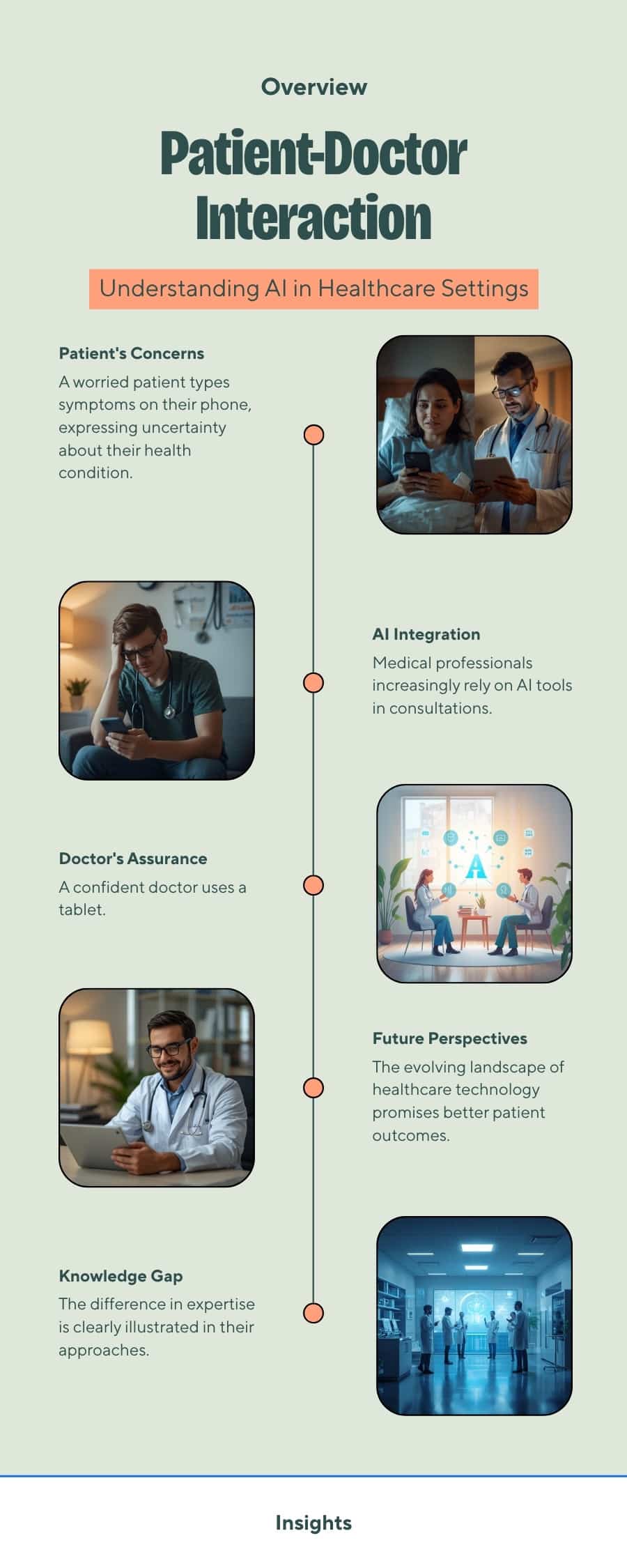 רופא ומטופל משתמשים בצ'אטבוט AI לשאלות רפואיות — הפער בין מומחה לאדם מן השורה